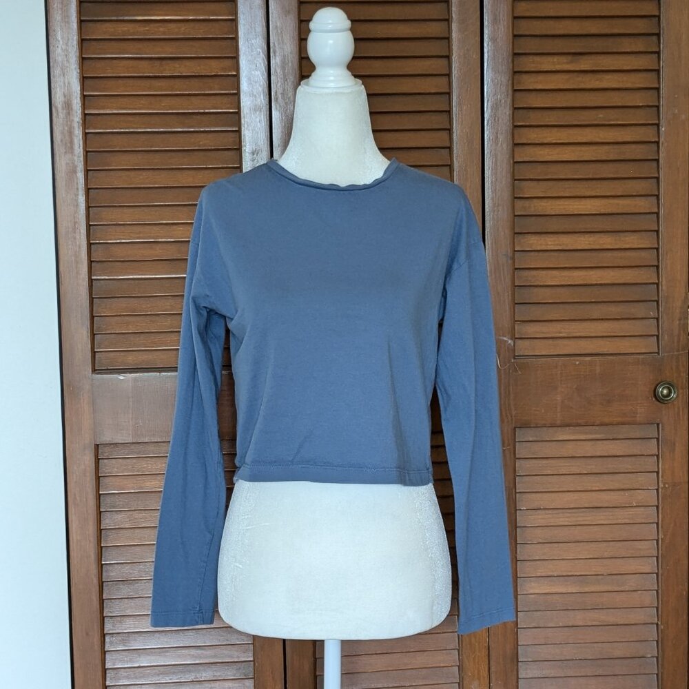 Isa & Ella Lightly Cropped Blue Long-Sleeve T-Shirt
